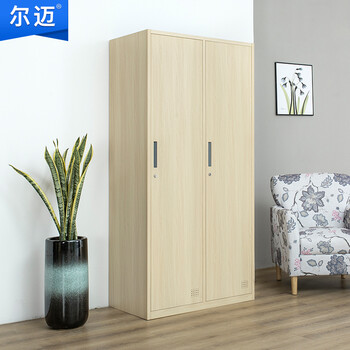 尔迈宿舍更衣柜公寓柜储物柜带锁存包柜鞋柜职员更衣柜存放柜枫木色二