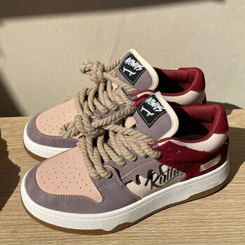 回力小众原创设计爱心拼色德训鞋女新款复古情侣休闲运动鞋ins板鞋潮