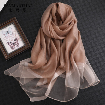 法玛莎品牌丝巾女真丝桑蚕丝纱巾妈妈春秋新款百搭薄款洋气时尚披肩