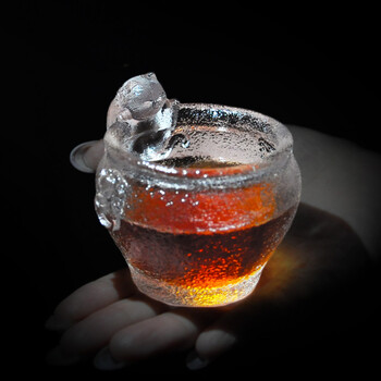 谦缘故宫猫琉璃杯文创茶杯御猫杯单杯茶缸品茗杯玻璃手工主人杯 琉璃