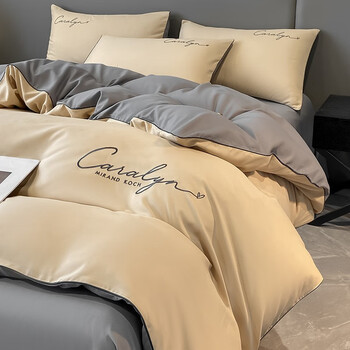 慕斯-奶茶色 中灰 四件套/被套200*230cm 床单 枕套