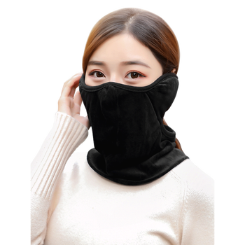 口罩女加绒加厚护耳围脖防寒防风电动车滑雪面罩护脸脖套 三合一保暖