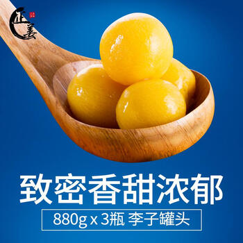 新鲜水果糖水李子罐头即食罐头玻璃瓶