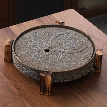 大唐红磨盘茶具 石磨茶具单个冲泡茶器旋转出水防烫功夫茶壶懒人家用