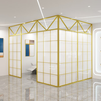 简易屏风移动屏风铁艺美容院隔间定制美甲店装饰屏风隔断墙小户型客厅