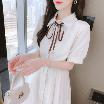 君瑞思气质女装漂亮仙女裙子2023夏季学院风连衣裙法式复古收腰显瘦