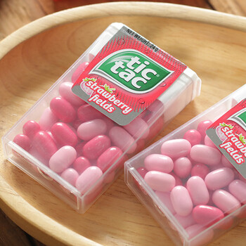 澳大利亚进口零食tictac嘀嗒糖口香糖嘀答糖薄荷糖24g口袋盒装草莓味