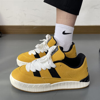 国潮ins潮牌男鞋联名复古鲨鱼面包板鞋情侣大头鞋学生百搭休闲鞋黄色