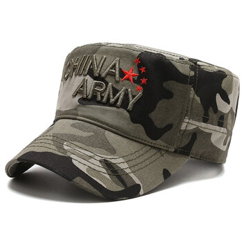 男士红星红军平顶帽五角星平顶鸭舌帽棒球少年军训  b-101sport迷彩