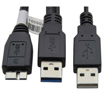 新品microusb30數據線雙頭usb移動硬盤盒連接線帶usb輔助供電05m1m