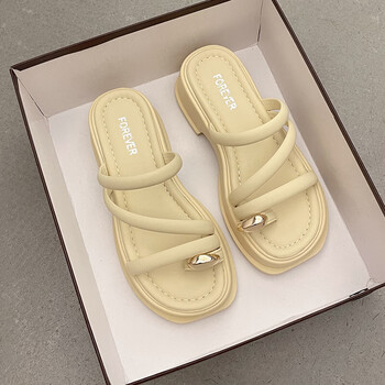 匠璃夏天外穿拖鞋女洋气时尚女士托鞋新款小个子休闲松糕厚底套趾凉拖