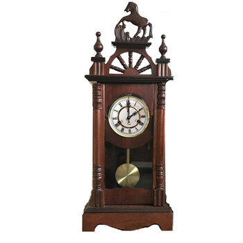 复古座钟纯铜机芯机械摆钟风水钟整点报时钟老式方条上链钟表 罗马