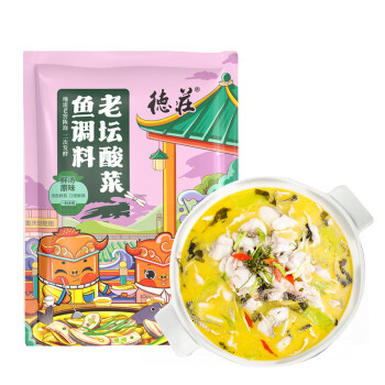 德庄 川菜调味料 原味老坛酸菜鱼调料 川菜食材底料350g重庆特产