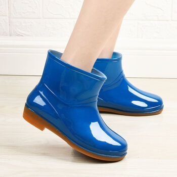 雨靴成人水鞋外穿水靴厨房防水鞋保暖加棉胶鞋902pj低筒天蓝色雨鞋39