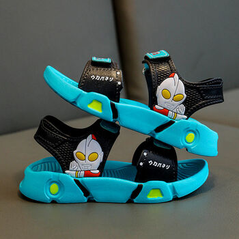 奥特曼凉鞋男夏季男童eva软底中大童冬季男孩沙滩鞋2289天蓝27码脚长