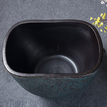 陶瓷摆件家用中号长方形水缸客厅时尚简约养鱼盆复古鱼缸栽树缸小号