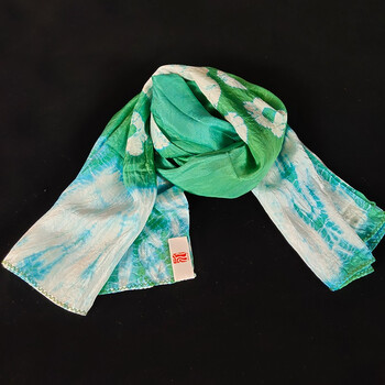 苗族扎染真丝围巾 款式①200cm×50cm