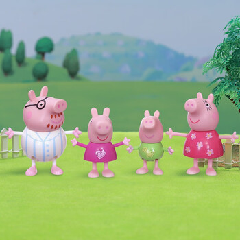 小猪佩奇公仔一家四口公仔过家家玩偶娃娃全套趣味摆件手办睡衣款