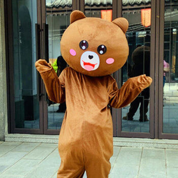 人偶服装抖音同款传单熊可爱活动表演人穿玩偶套装小熊小美熊深色大