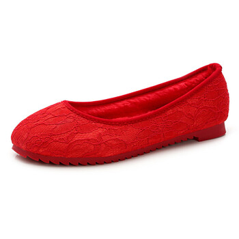 鞋 红色秀禾服婚鞋女冬季结婚百搭鞋子2019新款红布鞋大码平底新娘鞋