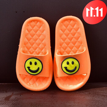儿童拖鞋夏男防滑软底室内男童女童小孩宝宝家用女凉拖鞋 橙色(笑脸)