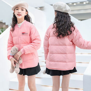 拉夏贝尔儿童服内胆加厚中大童男童女童冬装学生百搭双面穿保暖棉袄