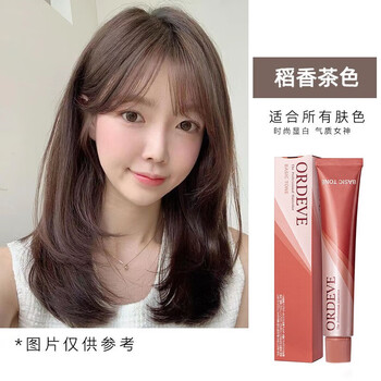 染发膏2020流行色显白冷棕染发剂女自己在家染发 稻香茶色(不盖白发
