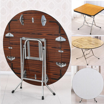 艳夫人家用餐桌 简易折叠桌方形变圆形饭大圆桌小户型复古老式怀旧