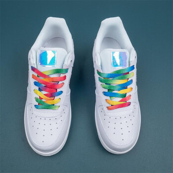 帅电af1 白色彩虹像素镭射 低帮空军板鞋 男女休闲鞋运动鞋 cv1699