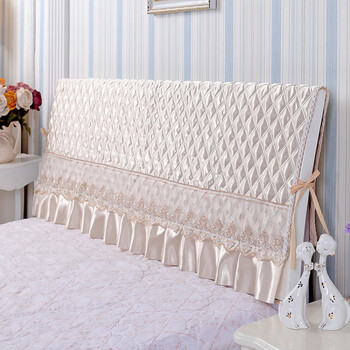 夹棉全包床头罩床头套防尘罩床头柜罩简约现代夹棉加厚实木保护套真丝