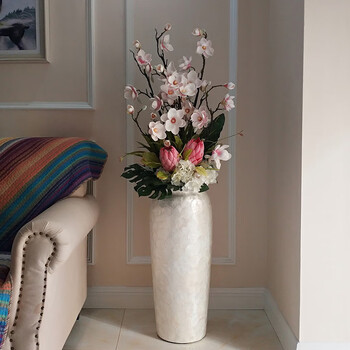 轻奢高端现代时尚落地花瓶仿真花套装假花客厅装饰品摆件工艺品装修