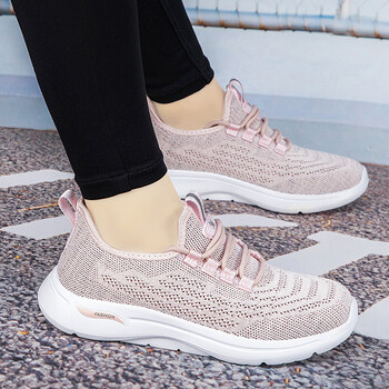 老人运动鞋网面透气老年健步凉鞋女三弟保罗品牌新款2206女款花生红37