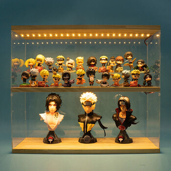 手办全套鸣人佐助雏田鼬周边公仔摆3雕像4蚊香眼公仔led灯双层盒精美