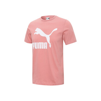 彪马puma新款男子休闲印花圆领短袖t恤classics532280玫瑰粉24xxl190