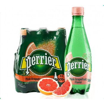 法国perrie  巴黎水天然饮料苏打气泡水 西柚味巴黎水 500ml*5