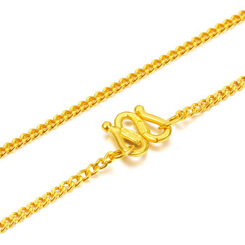 足金999项链黄金侧身链女金链子细款扁链送老婆扁金锁骨链女士315克长