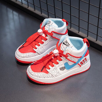 纯原高品质】aj童鞋新年款男童运动鞋儿童aj潮牌板鞋女童鸳鸯鞋 红色