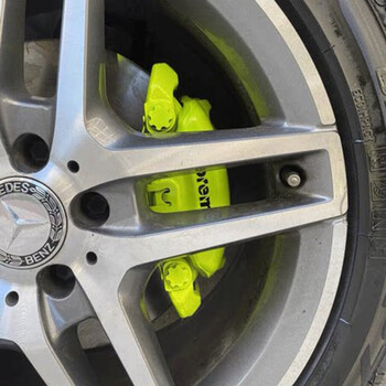 刹车盘卡钳喷漆耐高温自喷漆黑色摩托车排气管改色高温漆防锈 荧光黄