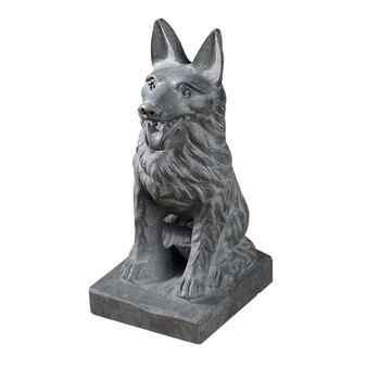 石狗摆件看门家用石头青石生肖狗门前家居庭院大门小狼狗摆件 直头高