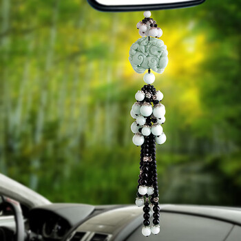 天然翡翠玉石汽车挂件饰品汽车摆件车载吊坠车内后视镜挂饰品汽车用品