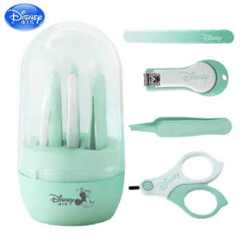 迪士尼（Disney）婴儿指甲剪套装 新生儿宝宝用幼儿儿童指甲钳防夹肉指 晨雾绿