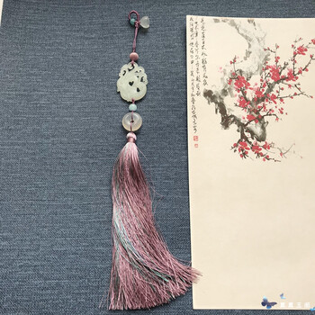 凤鸣原创手工古风玉佩旗袍压襟流苏挂件茶服汉服配饰女剑穗笛坠紫色