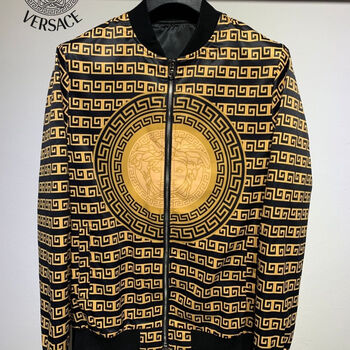 瓦萨琪美杜莎宫廷满花巴洛克范家经典印花立领夹克风衣外套男女款 l