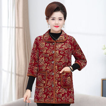 奕津带袖子棉服马甲女半袖短袖半截袖中老年女装妈妈装秋装棉马甲背心