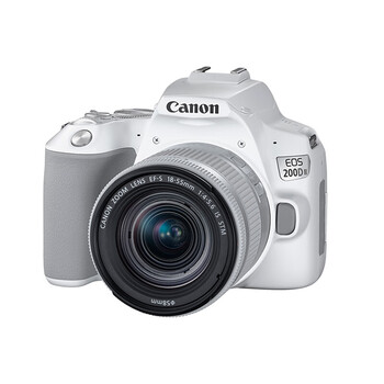 canon佳能200d二代单反入门级相机eos200d2女学生200dii白色双镜头