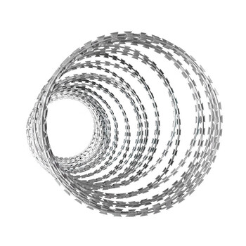 冰禹热镀锌刀片刺绳铁丝网50厘米圈径热镀锌双螺旋覆盖10米