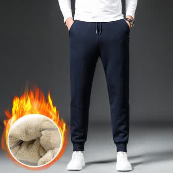 乾裳优衣库官网同款冬季加绒加厚运动休闲裤男宽松休闲多色束脚松紧