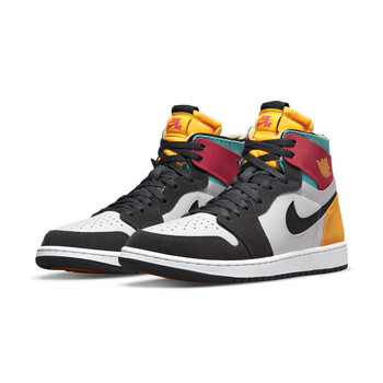 耐克(nike)air jordan 1 zoom aj1 cmft 黑黄棕 中帮 运动鞋 板鞋 男