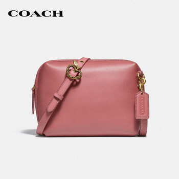 coach蔻驰奢侈品女士粉色牛皮革单肩斜挎包c2111 b4nb2