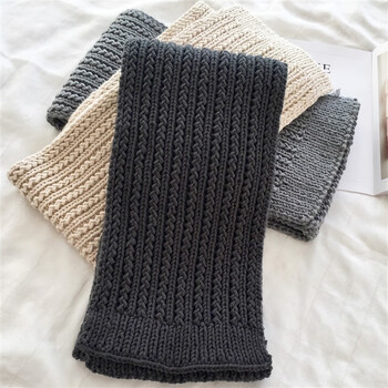 围巾自己手工编织韩版加厚保暖冬同心扣送男女朋友礼物绣字母 黑色